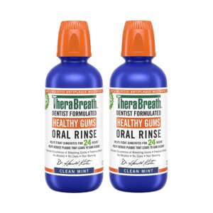 TheraBreath Healthy Gums Periodontist Formulated 24-Hour Oral Rinse with CPC, Clean Mint, 16 Fl Oz (Pack of 2)